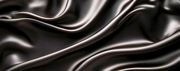 Fototapeta premium Dark silk fabric folds, texture