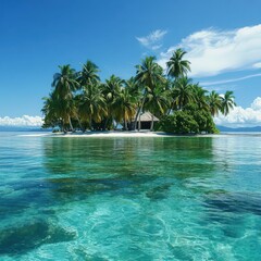 Obraz premium A serene, tropical island oasis
