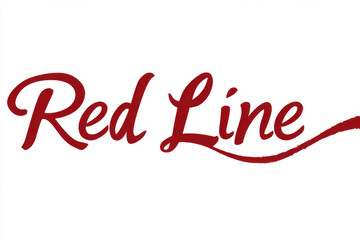 Carmine Red "Red Line" Logo with Dynamic Line, White Background