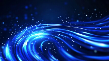 Abstract Blue Swirling Energy - Dynamic swirling blue energy with glowing particles, perfect for technology, abstract, or futuristic designs