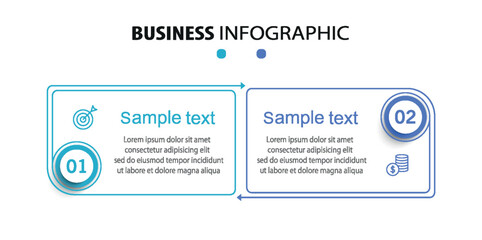 Fototapeta premium Vector infographic template with icons and 2 options or steps 