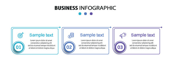 Infographic design template with icons and 3 options or steps