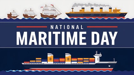 Maritime Day heart sea travel. Maritime Day Poster,  Banner, 