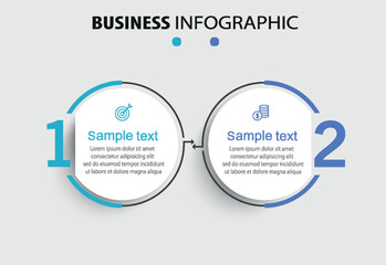 Vector infographic template with icons and 2 options or steps	
