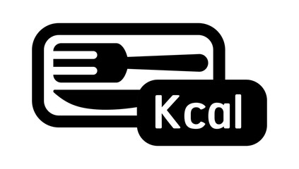 icon representing caloric intake and food energy measurement, featuring a plate with a fork and a 