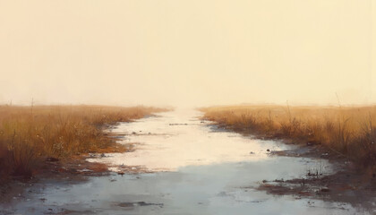 Melted snow revealing grass in spring, ideal for climate change awareness and seasonal visuals