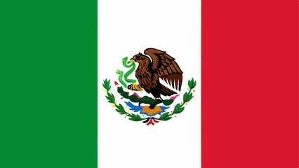 Mexico flag with eagle, serpent, and vibrant green, white, red