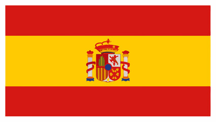 Fototapeta premium Spain flag waving in vibrant colors against a clear sky