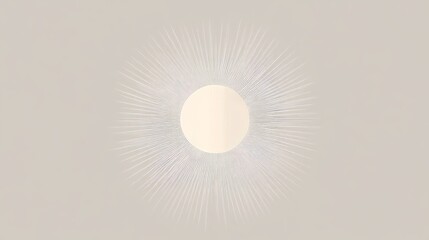 sun, top view, grey solid background, subtle sun with soft rays and light gradients, calming and minimal design.