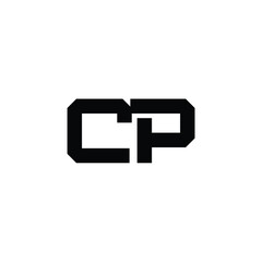 CP monogram logo design letter text name symbol monochrome logotype alphabet character simple logo