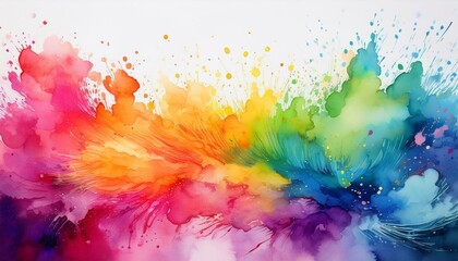 Fototapeta premium watercolor rainbow splash rainbow splashes spray paint style color field generative ai