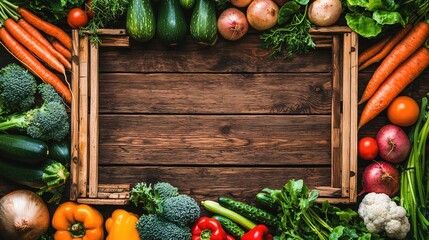 Fresh Vegetables Frame for Text Overlay