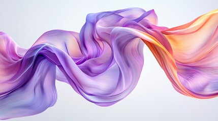 Fototapeta premium Colorful fabric flowing, abstract design, light background, website banner