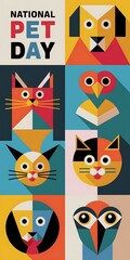 Naklejka premium national pet day, Poster. Banner, Post,