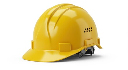 Fototapeta premium Yellow Hard Hat on White Background