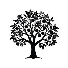 Obraz premium Vector tree silhouette on white background