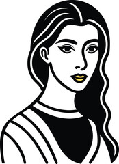 March Eight International Women's Day Silhouette Vector Illustration of Woman with Long Wavy Hair and Blurred Face