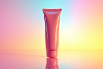 Pink tube cosmetic product, beauty tube, skincare tube, trendy packaging design