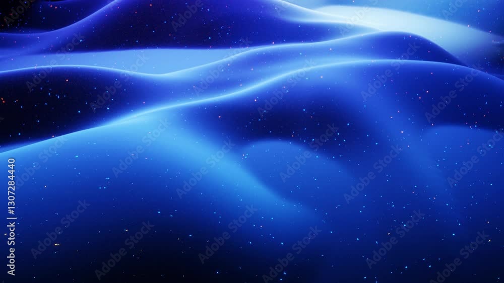 Poster 4k seamless loop: blue waves with sparkles. add a touch of magic to your videos with this 4k seamles