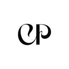 Fototapeta premium CP monogram logo design letter text name symbol monochrome logotype alphabet character simple logo