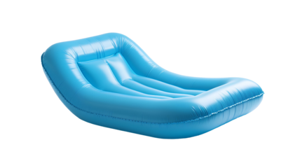 Blue inflatable mattress isolated on transparent background