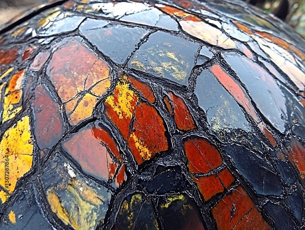 Poster fragmented sphere of color, an artistic display of texture and depth