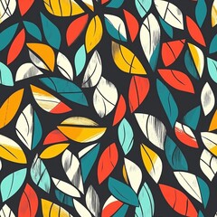 Tropical leaf shapes abstract environment seamless pattern design