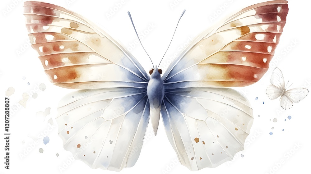 Aufkleber Captivating geometric butterfly with a kaleidoscope of vibrant watercolor details showcasing a dynamic interplay of shapes and shades in a design