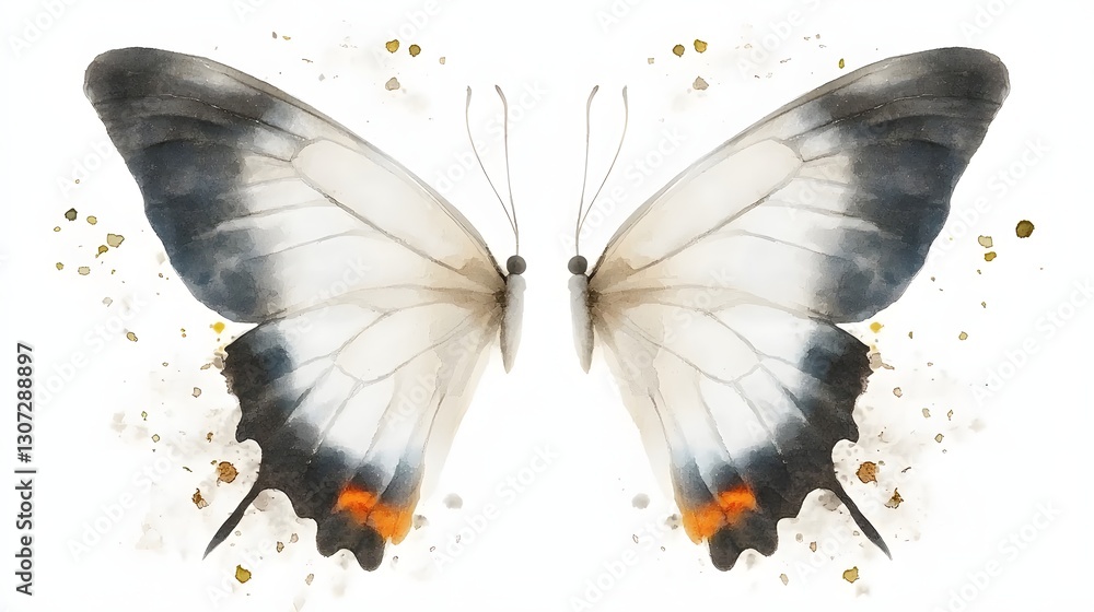 Leinwandbilder captivating and abstract geometric butterfly design painted in radiant watercolor tones its angular 