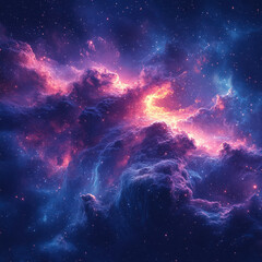 Fototapeta premium Cosmic explosion of colorful nebulae outer space astrophotography celestial environment wide-angle view universal concept