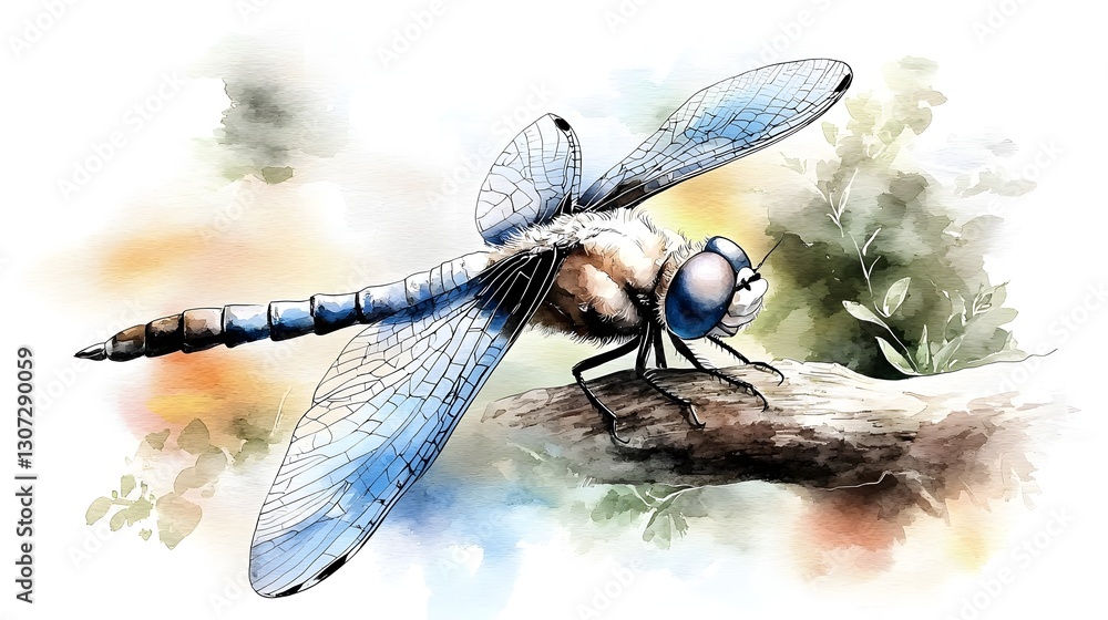 Poster stunning watercolor dragonfly capturing fragile beauty in nature a modern and stylish watercolor art