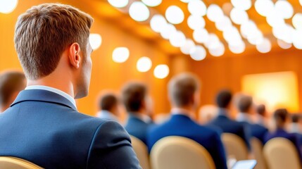 Professional Man Sitting In A Brightly Lit Meeting.