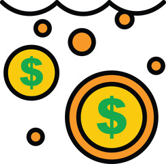 Economic recession, business crisis icon in thin line style