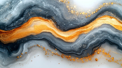 Abstract gold and grey marble texture.