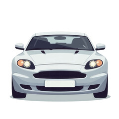 Obraz premium Front View of White Luxury Coupe Illustration