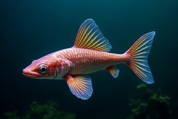Naklejka premium Stunning Close-up of a Colorful Fish in Deep Water