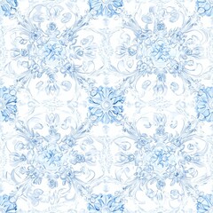 Fototapeta premium Intricate crystal snowflake pattern in a winter wonderland