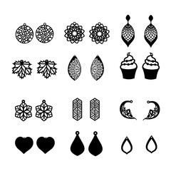 12 Pack Earring Bundle Svg, Laser cut earrings bundle svg pattern Glowforge earings vector cnc templates Earings cut plan Digital download, Svg Files for Cricut 