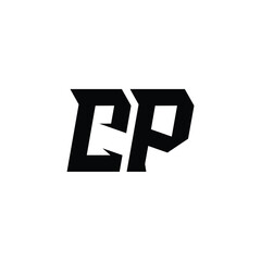 CP monogram logo design letter text name symbol monochrome logotype alphabet character simple logo