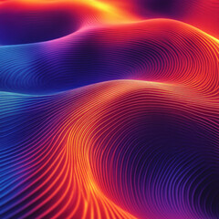 Obraz premium Dynamic flow of colorful waves abstract digital art vibrant environment modern aesthetic close-up viewpoint