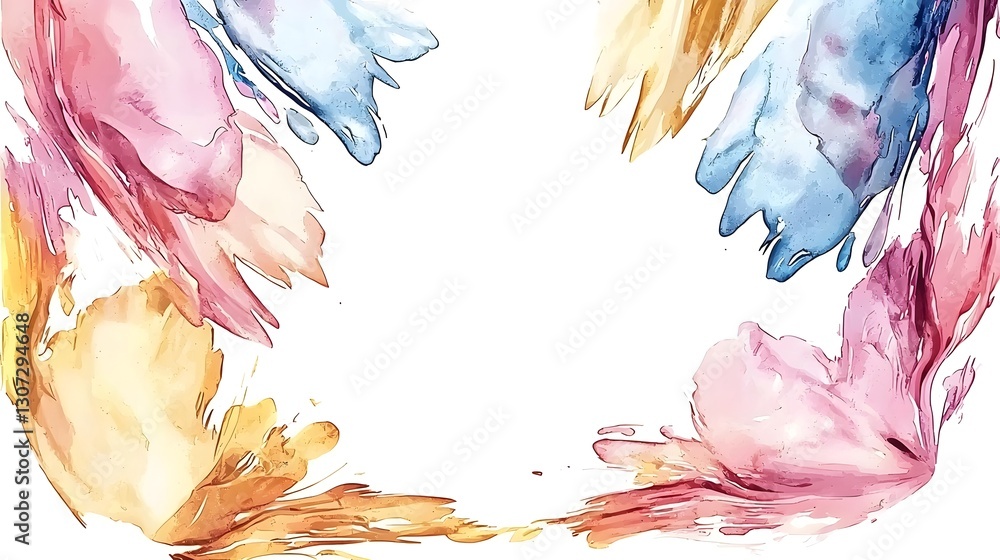 Poster vibrant and dreamy watercolor grunge artwork featuring a free flowing blend of colors rough textures