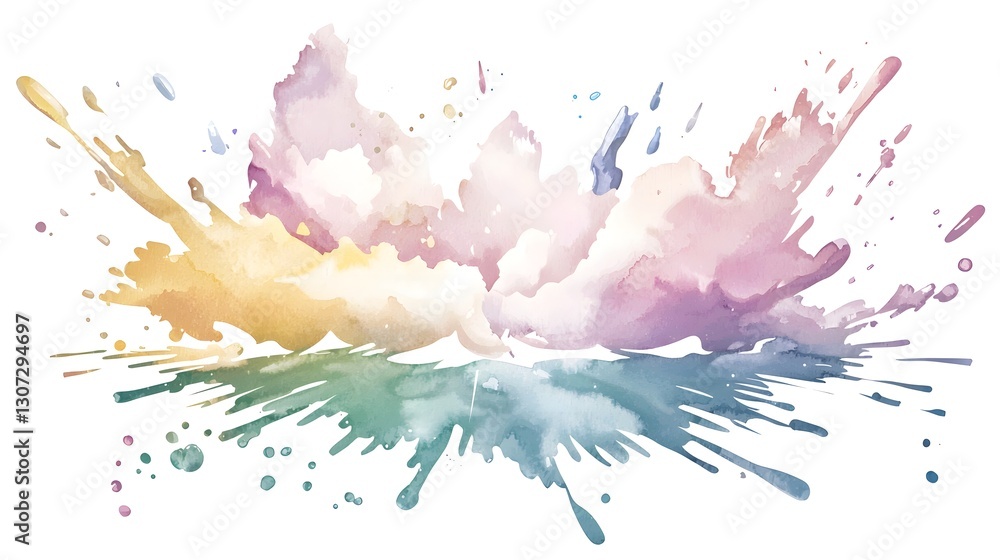 Aufkleber Captivating abstract art piece featuring bold watercolor splashes a distressed paper background and intricate layers of swirling brushwork creating a dynamic and expressive visual experience