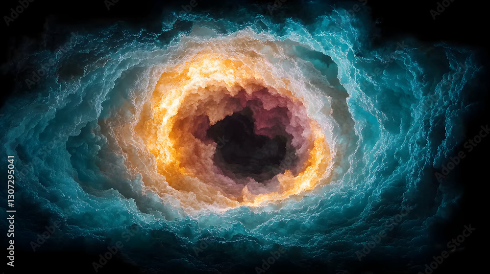 Poster abstract swirling clouds vortex in the void