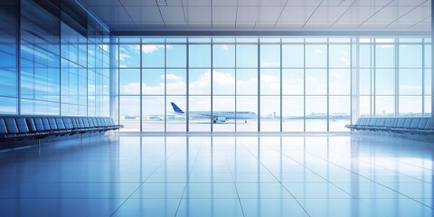 Contemporary design elements in airport interiors.