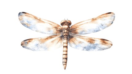 Ethereal and Radiant Dragonfly Showcasing the Insect s Natural Beauty and Elegant Design Against a Simple Uncluttered Background