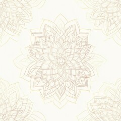 Fototapeta premium Create seamless minimalist mandala pattern delicate thin lines for modern design