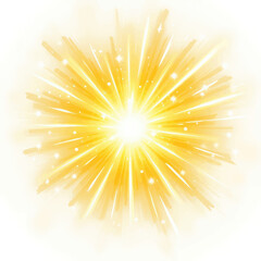 Obraz premium Radiant golden starburst with sparkling particles