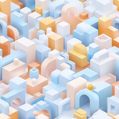Exploring seamless retro isometric patterns in urban environments