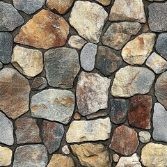 Fototapeta premium seamless urban cobblestone texture earthy uneven ground design