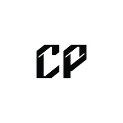 CP monogram logo design letter text name symbol monochrome logotype alphabet character simple logo